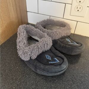 Cozy Grey Leather Moccasins